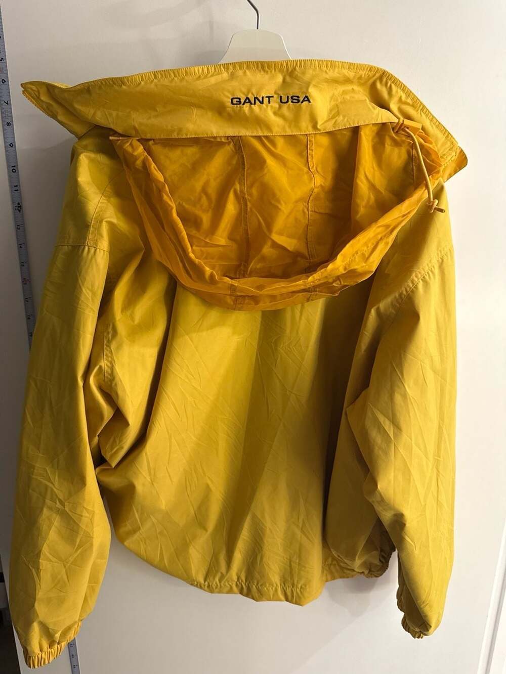 Excellent Vintage Gant USA The Golfer Yellow Hooded Windbreaker Jacket - Picture 6 of 6